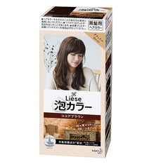 [6-PACK] Kao Japan Liese Black Hair with Foam Hair Dye 108ml (11 Colors Available) Cocoa Brown