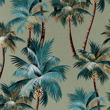 Cushion Cover-Coastal Fringe-Palm Trees Sage-60cm x 60cm