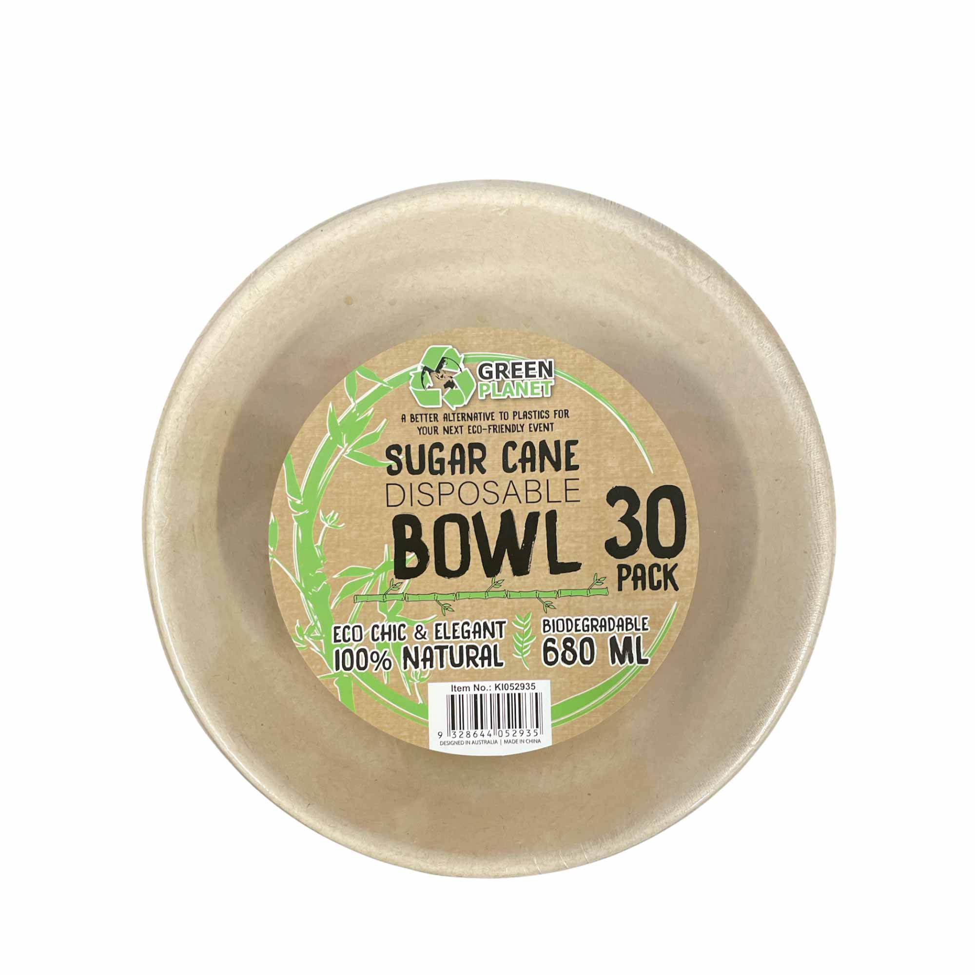 30 Pck Eco Friendly Disposable Party Deep Bowls 680ml Biodegradable Sugar Cane