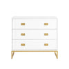 Sarantino Amara Chest Of Drawers Tallboy Dresser - White/gold