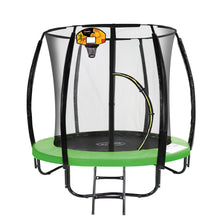 Kahuna 6ft Outdoor Round Green Trampoline With Safety Enclosure And Basketball Hoop Set