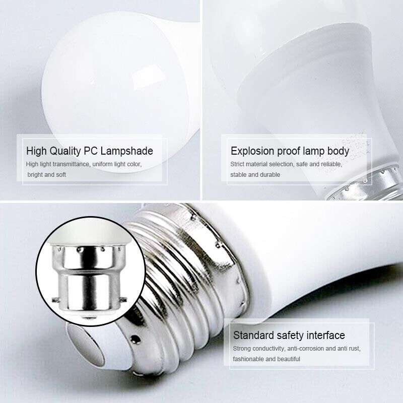 5 PCS 220V 15W  NEW LED Radar Sensor Motion Bulb E27 B22 Smart Security Light Lamp Globe Bulb