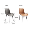 Minimal List Dining Chairs PU Retro Chair Cafe Kitchen Modern Metal Legs x 2 Grey