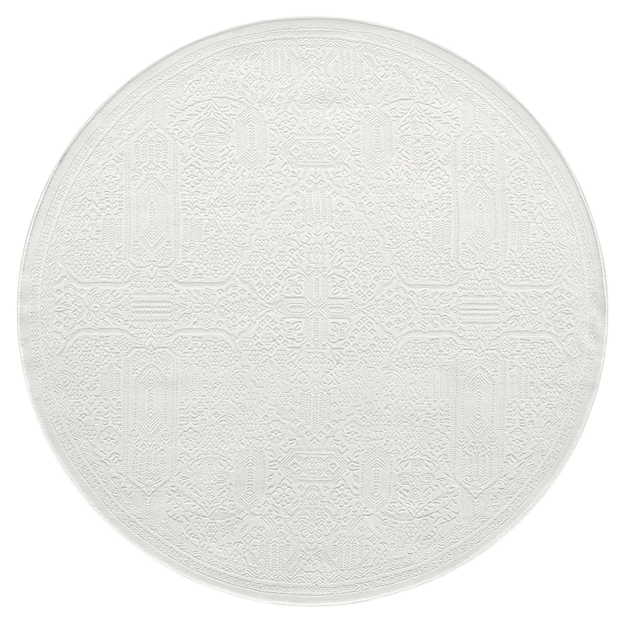 Grande Jacquard Rug - Ivory - 200x200