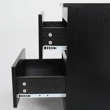 Bedside Table Side Storage Cabinet Nightstand Bedroom 2 Drawer JOSS BLACK