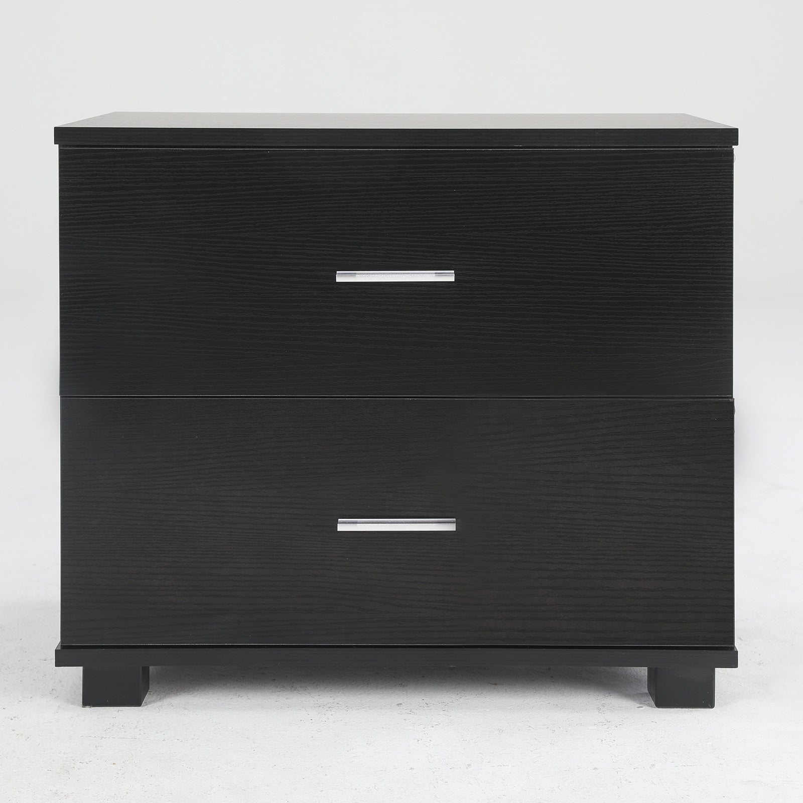 Bedside Table Side Storage Cabinet Nightstand Bedroom 2 Drawer Legs ETTA BLACK