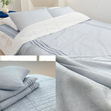 Saesom Flua Snow Comforter Set Double Cool Quilt Bedspread BLUE