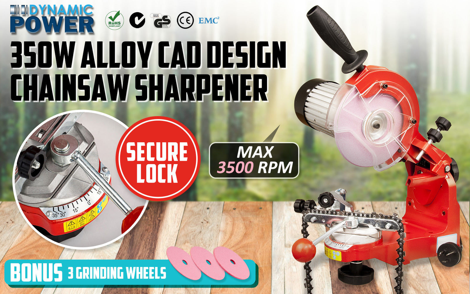 Alloy Chainsaw Sharpener Electric Grinder 350W