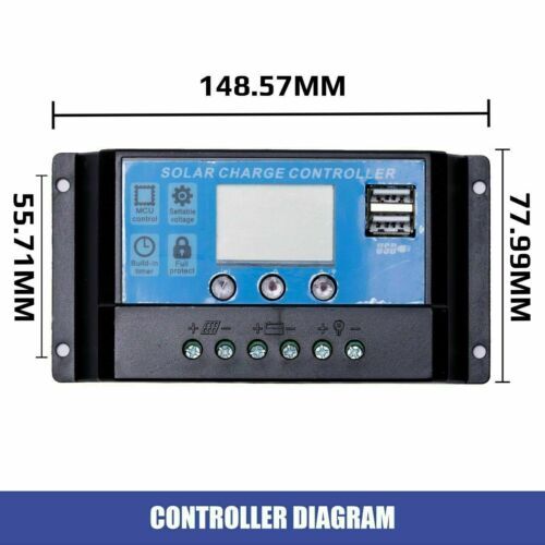 Solar Panel Monocryitsalline with Controller 18v 200w. Corrosion-Resistant Aluminium Frame Solar Generator Camping Outdoor Travel Boats Van