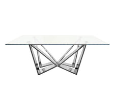 Roula Dining Table Silver Base - Clear Glass