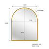 Gold Metal Arch Mirror  - Small 80cm x 100cm