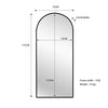 Metal Arch Mirror 80cm x 170cm - Black