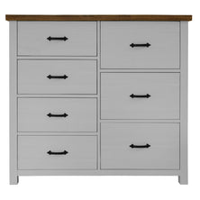 Grandy Tallboy 7 Chest of Drawers Bed Storage Cabinet Stand White Brown