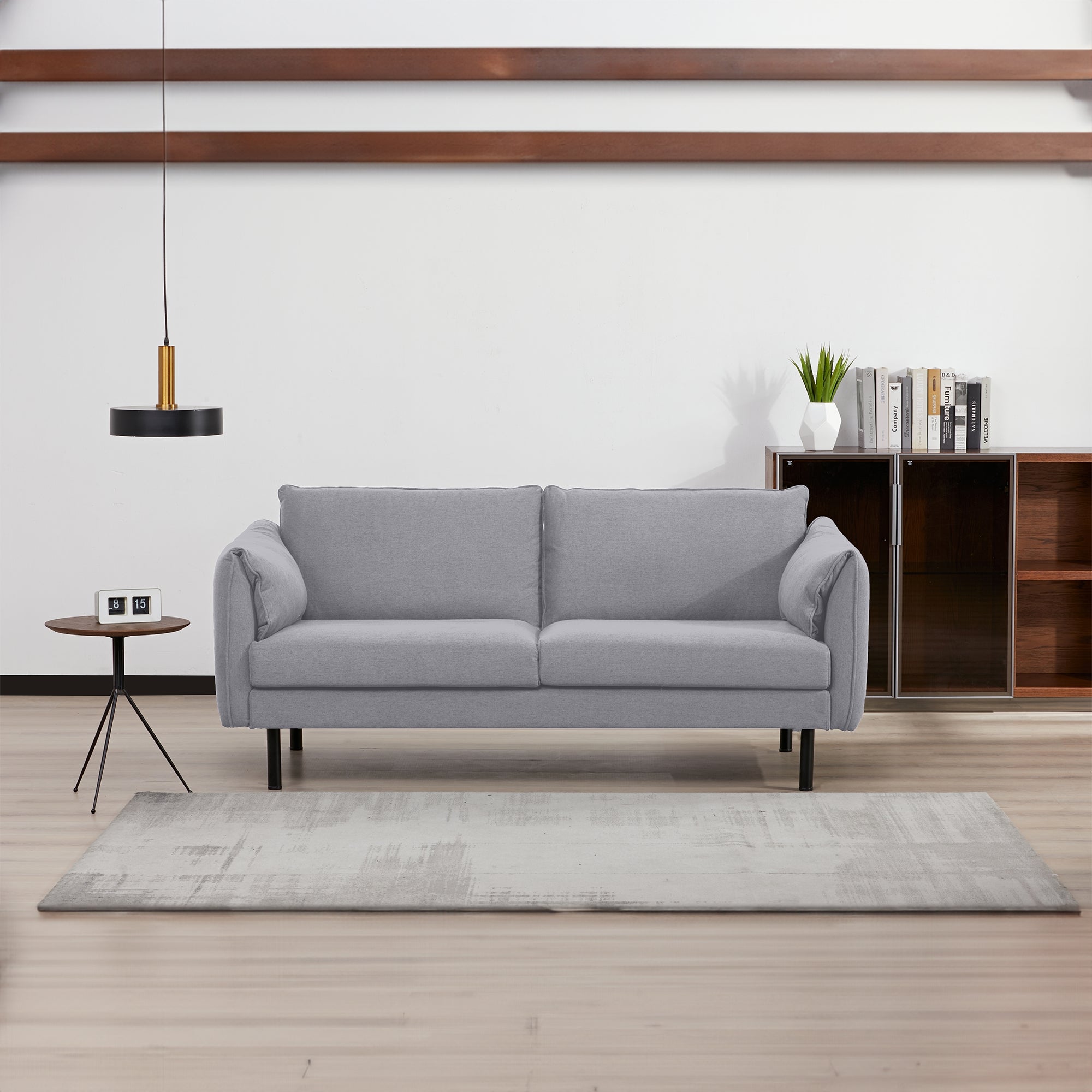 Channel 3 Seater Fabric Sofa Lounge Couch Grey