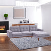 Juliet 2 Seater Sofa Soft Fabric Uplholstered Lounge Couch with RHF Chaise Grey