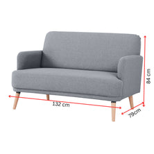 Brianna 3 + 2 Seater Sofa Fabric Uplholstered Lounge Couch - Light Grey