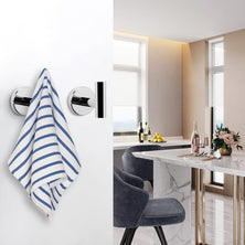 2 Pcs Wall Mount Bathroom Towel Hooks Holder Cloth Hanger Hook Kitchen Door Hanger Poliched Chrome