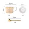 Gold Mosaic Porcelain Bone China Coffee Cup Saucer Sets Tea Cup Sets For Home Office Gift