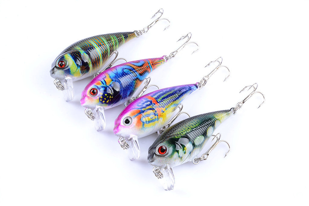 4x 5.5cm Popper Crank Bait Fishing Lure Lures Surface Tackle Saltwater