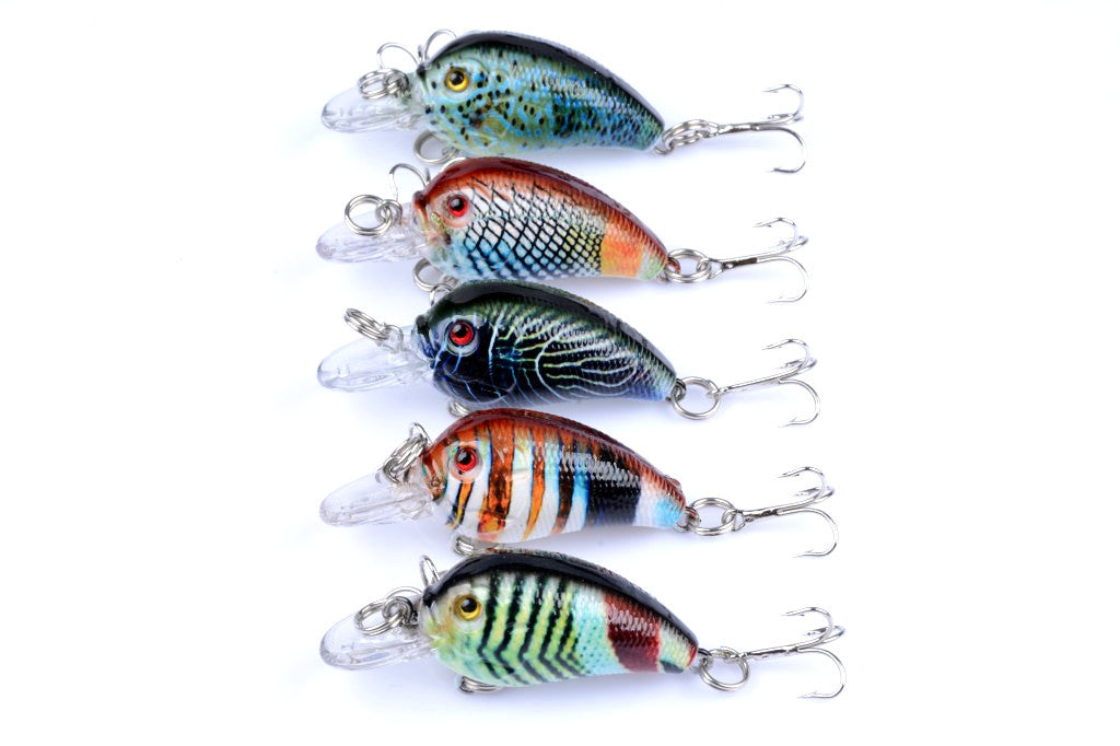 5x 4.5cm Popper Crank Bait Fishing Lure Lures Surface Tackle Saltwater