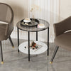 Interior Ave - Cosmopolitan Two Tier Mix Side Table - Marble & Glass