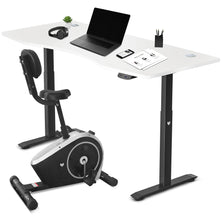 Lifespan Fitness Cyclestation 3 Exercise Bike with ErgoDesk Automatic Standing Desk 180cm in White/Black