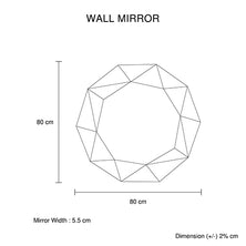Wall Mirror MDF Silver Mirror & Green Frame Trigonometrical Shape MRR-04