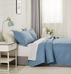 Lisbon Quilted 3 Pieces Embossed Coverlet Set-queen/king blue