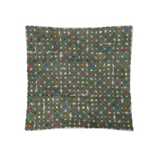Lora Applicate Flowers Grey Cushion Cover