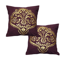 Pair of Oriental Style European Pillowcases Henna Plum