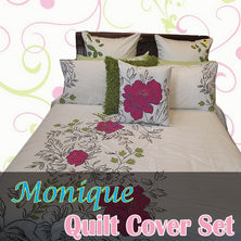 Monique Embroidery Quilt Cover Set DOUBLE