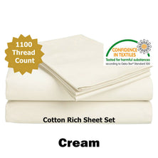 Accessorize 1100TC Cotton Rich Sheet Set Cream King