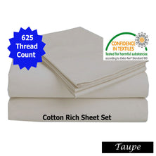 Accessorize 625TC Cotton Rich Sheet Set Taupe King