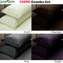 Pure Zone 750 Thread Count Combo Set Purple SINGLE