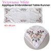 Victoriana White Applique Embroidered Table Runner 40 x 90 cm