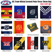 AFL Licensed Polar Fleece Throw GWS Giants Embroidered