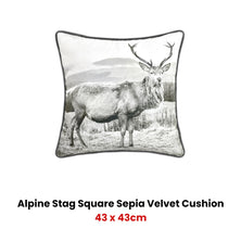 Bianca Alpine Stag Taupe Jacquard Square Velvet Filled Cushion