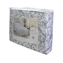 Jane Barrington Grey & White Lightly Quilted Jacquard Reversible Coverlet Set Queen