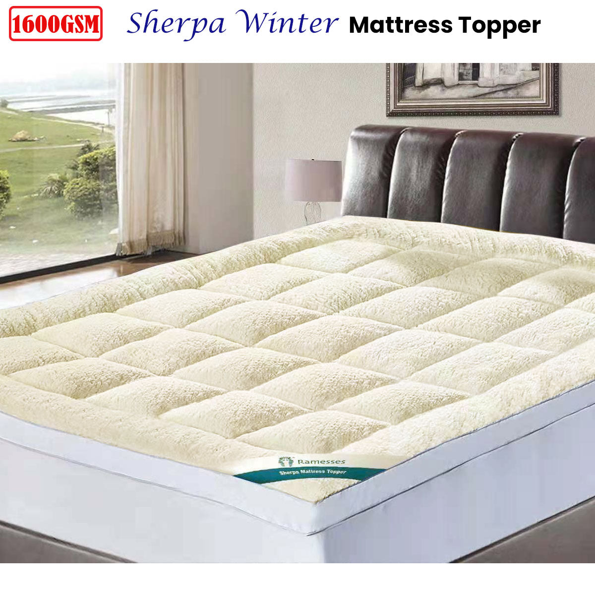 Ramesses 1600GSM Sherpa Winter Mattress Topper King