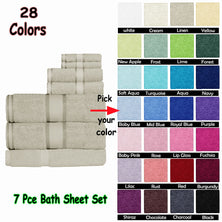 Kingtex 550gsm Cotton 7 Pce Bath Sheet Set Baby Blue