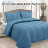 Lewis Blue 3 Pce Lightly Quilted Polyester Cotton Coverlet Set Queen