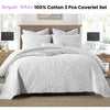 Cotton Rich Lightly Quilted Coverlet Set Royale White Queen