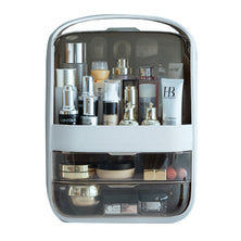 Portable Transparent Cosmetic Organizer Makeup Dust-proof Storage Box(White)