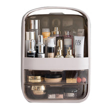 Portable Transparent Cosmetic Organizer Makeup Dust-proof Storage Box(Champagne)