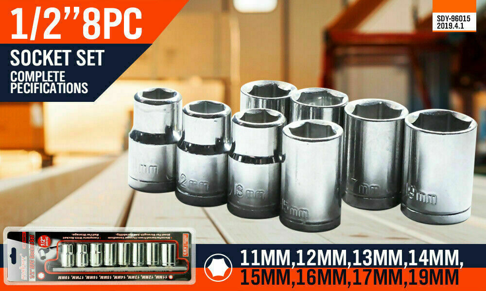 8Pc Metric Socket Set 1/2