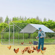 VaKa 3x4x1.95m Metal Walk-in Chicken Coop Rabbit Hutch Cage Hen House Chook Au