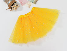 Sequin Tulle Tutu Skirt Ballet Kids Princess Dressup Party Baby Girls Dance Wear, Yellow, Kids