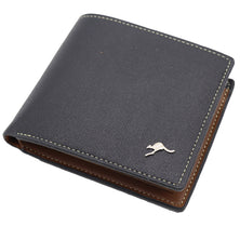Mens Wallet Australian Kangaroo Leather Bifold Souvenir Gift Coin Card Holder, Dark Blue Kangaroo