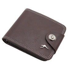 Mens Wallet Australian Kangaroo Leather Bifold Souvenir Gift Coin Card Holder, Dark Brown Snap
