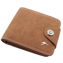 Mens Wallet Australian Kangaroo Leather Bifold Souvenir Gift Coin Card Holder, Light Brown Snap